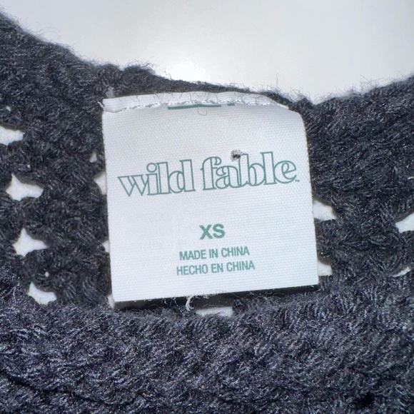 Wild fable black open knit cropped tank top size extra small - Picture 5 of 5